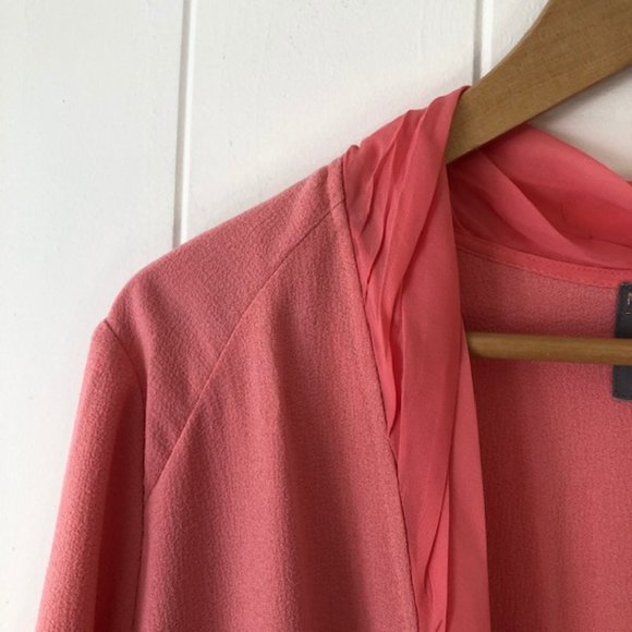 Melissa McCarthy Seven7 Orange Open Front Lightweight Spring Jacket w/Pockets - Picture 5 of 10